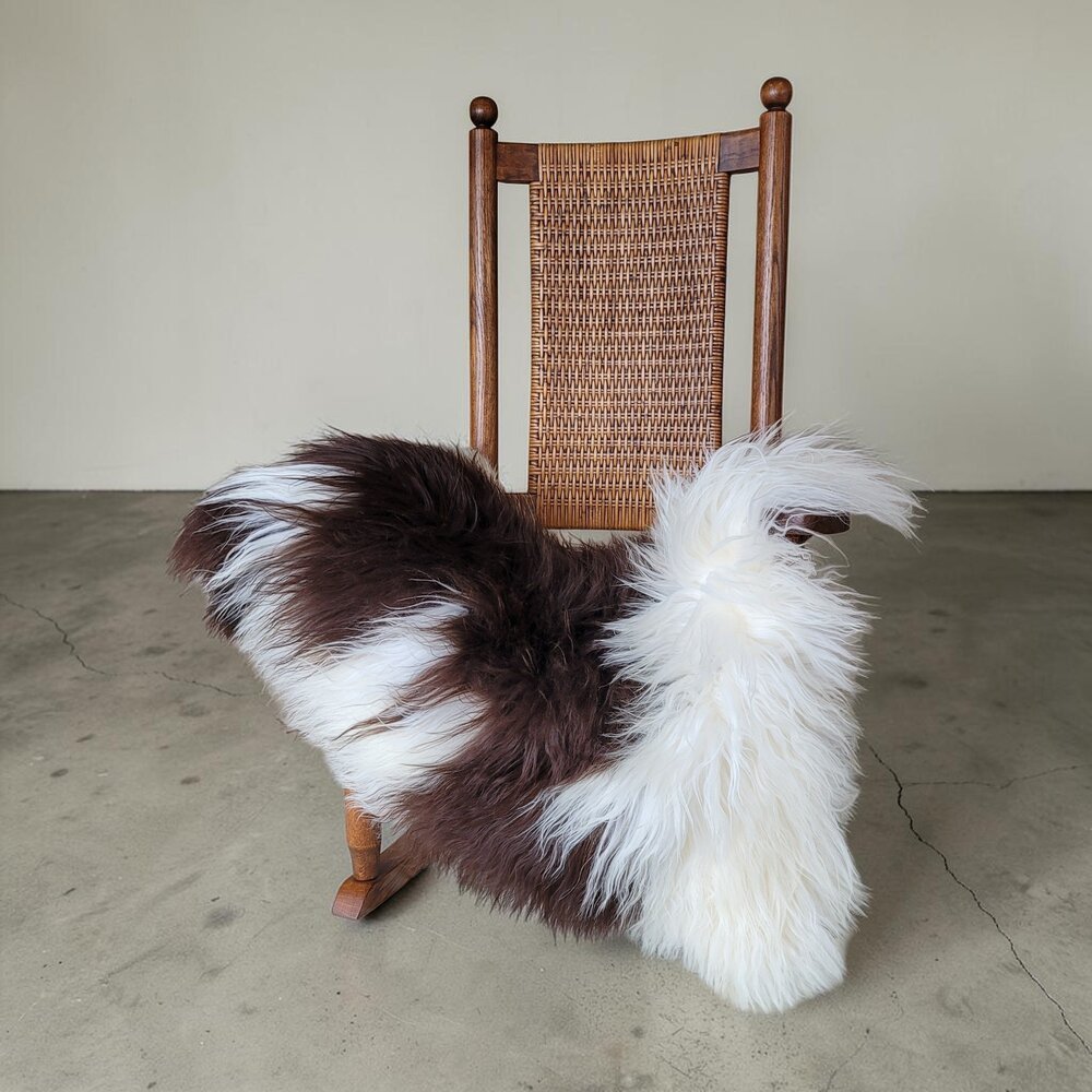 Dark Brown + Natural White Sheepskin 49" x 32"